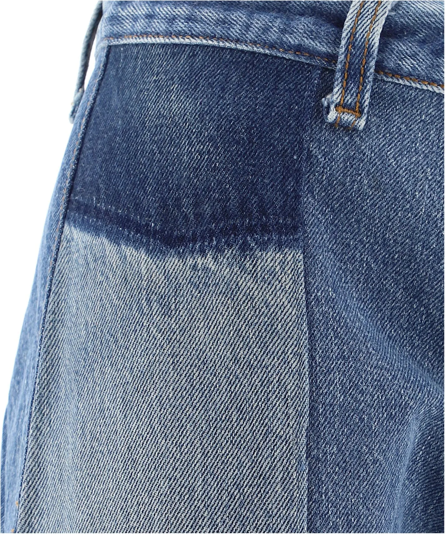 RE/DONE Patchwork Straight-Leg Cropped Jeans