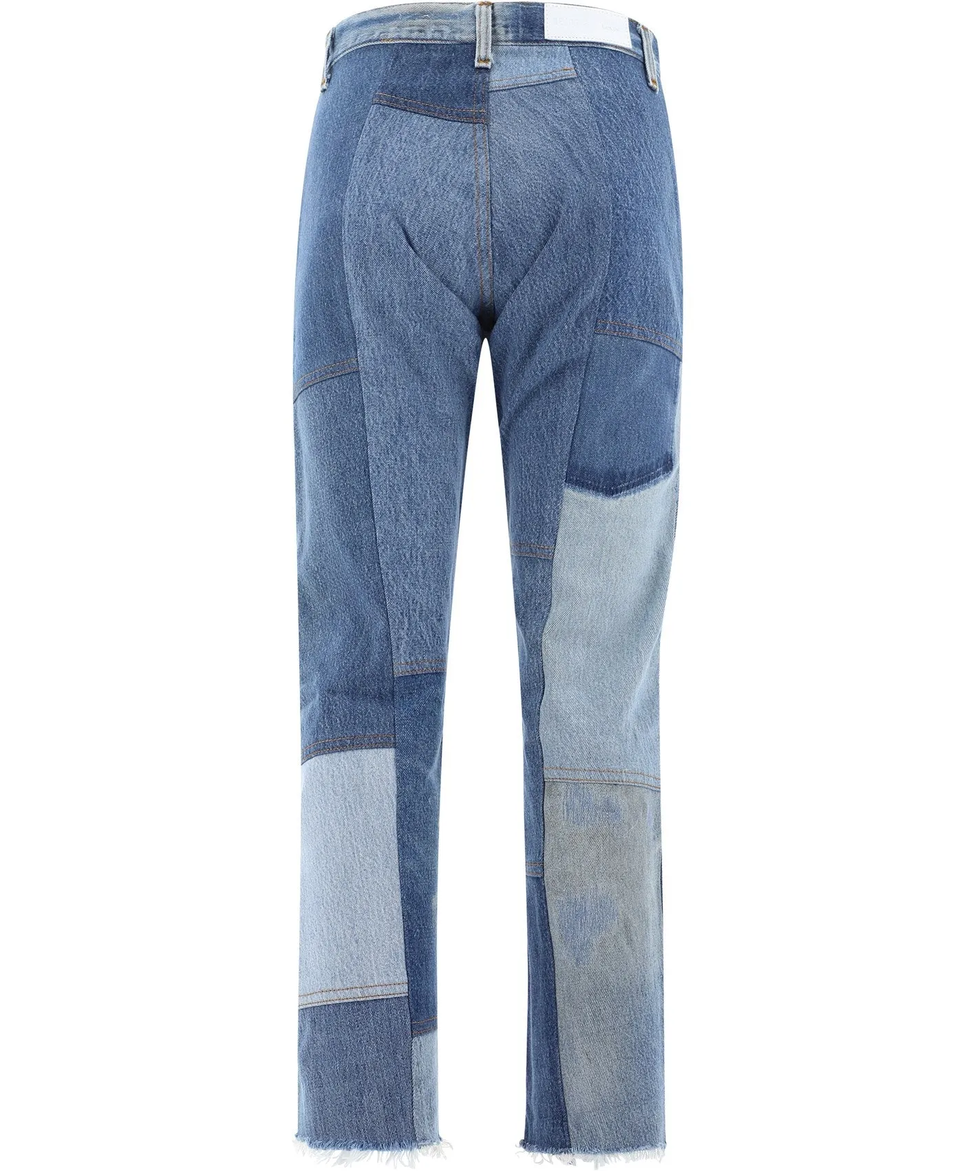 RE/DONE Patchwork Straight-Leg Cropped Jeans