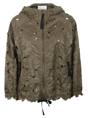 REDValentino Cut-Out Zip-Up Hooded Jacket