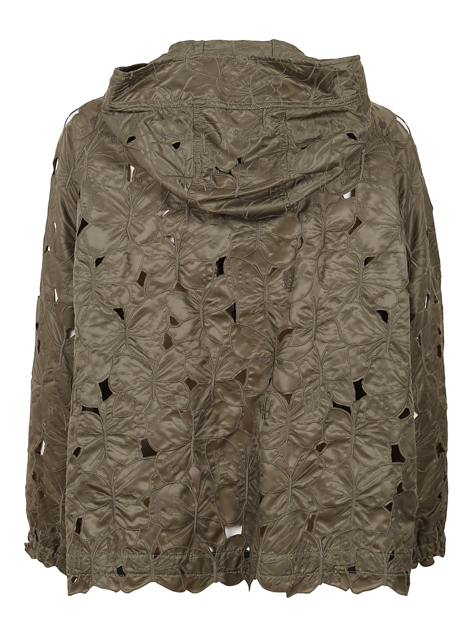 REDValentino Cut-Out Zip-Up Hooded Jacket
