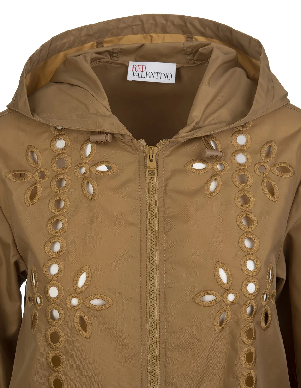 REDValentino Floral Carved Embroidery Hooded Coat
