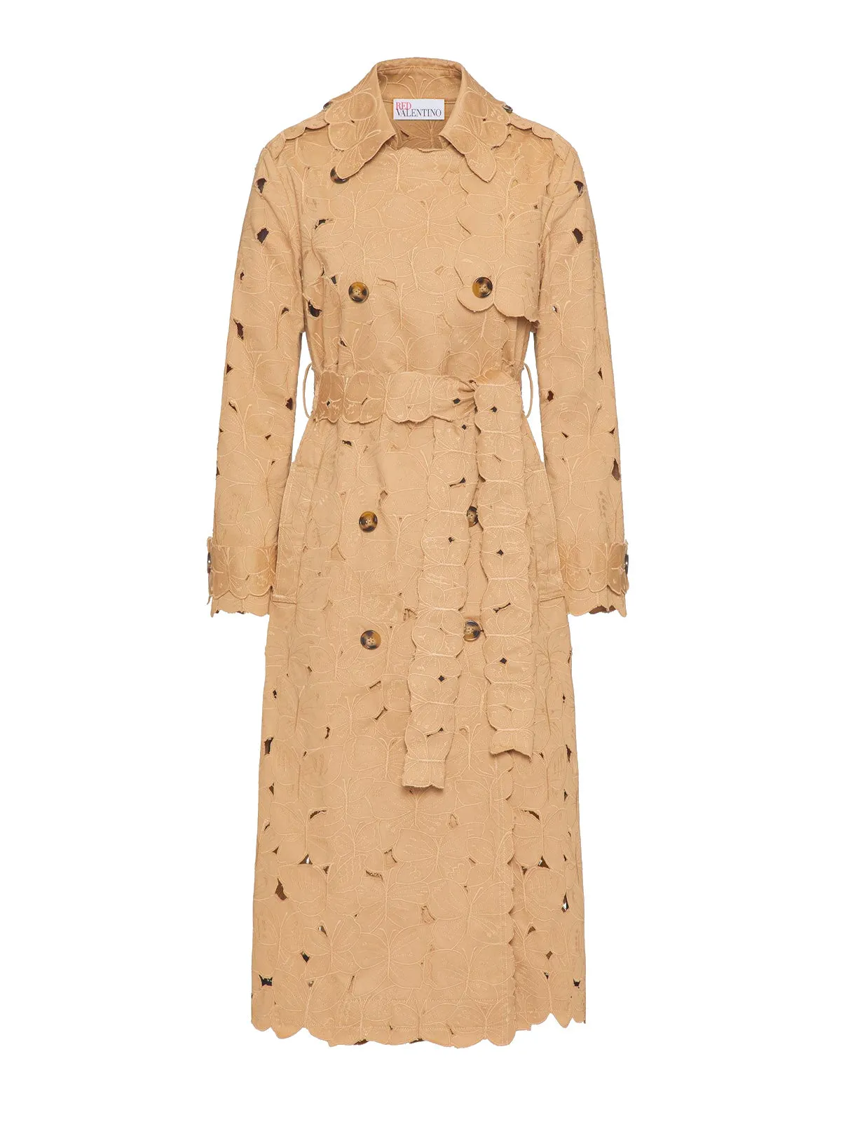 REDValentino Floral Embroidered Double-Breasted Coat