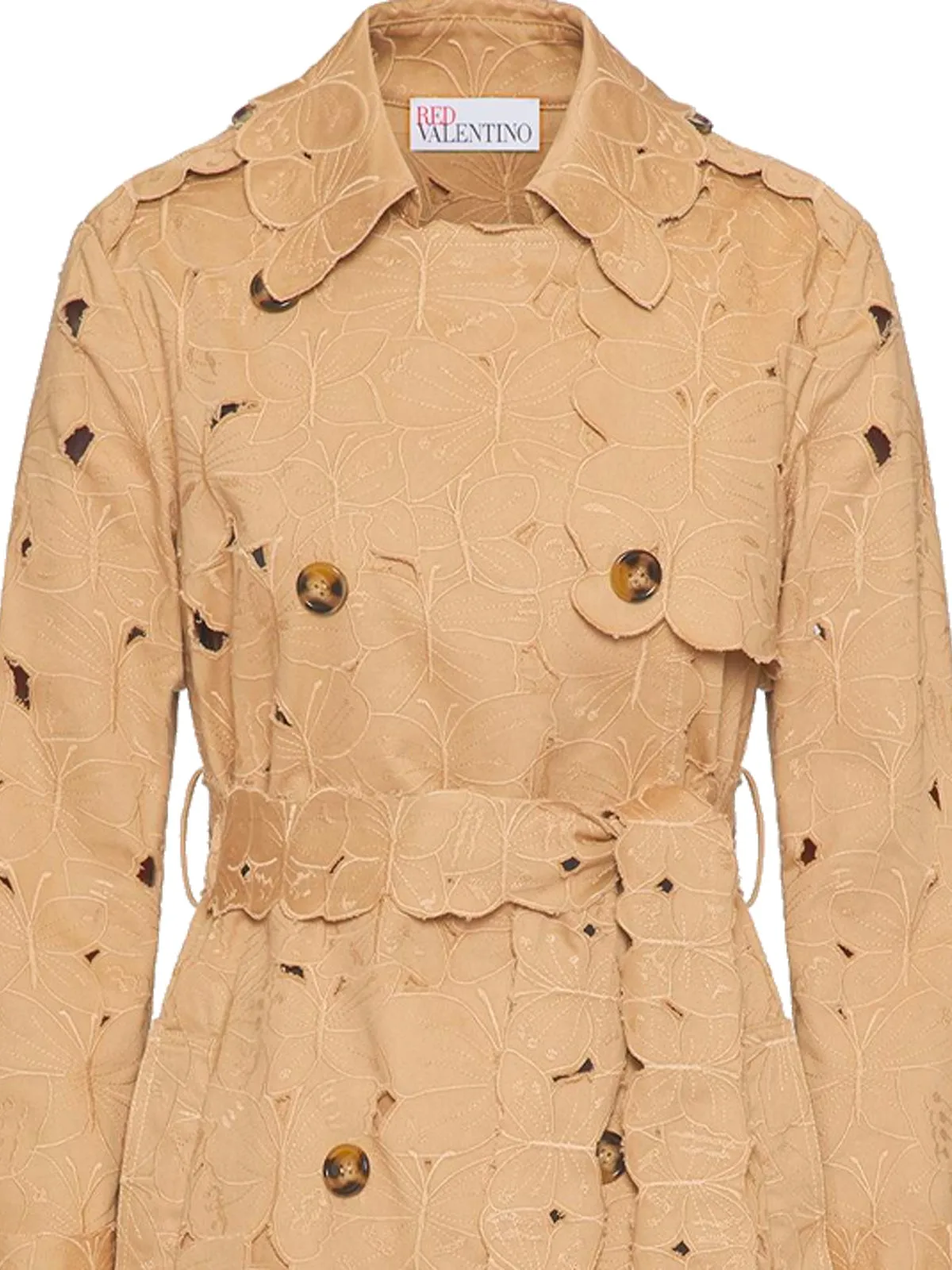 REDValentino Floral Embroidered Double-Breasted Coat