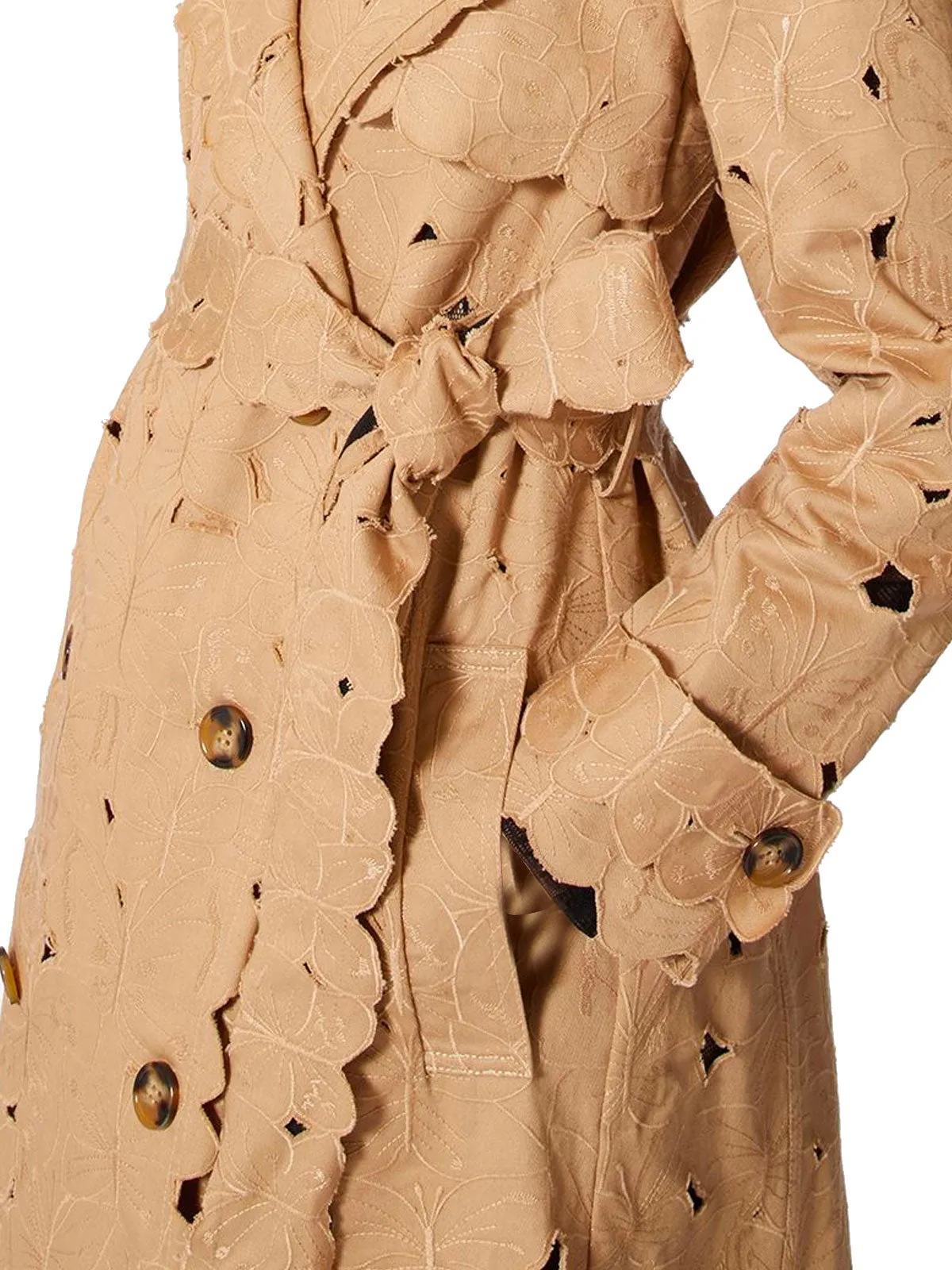 REDValentino Floral Embroidered Double-Breasted Coat