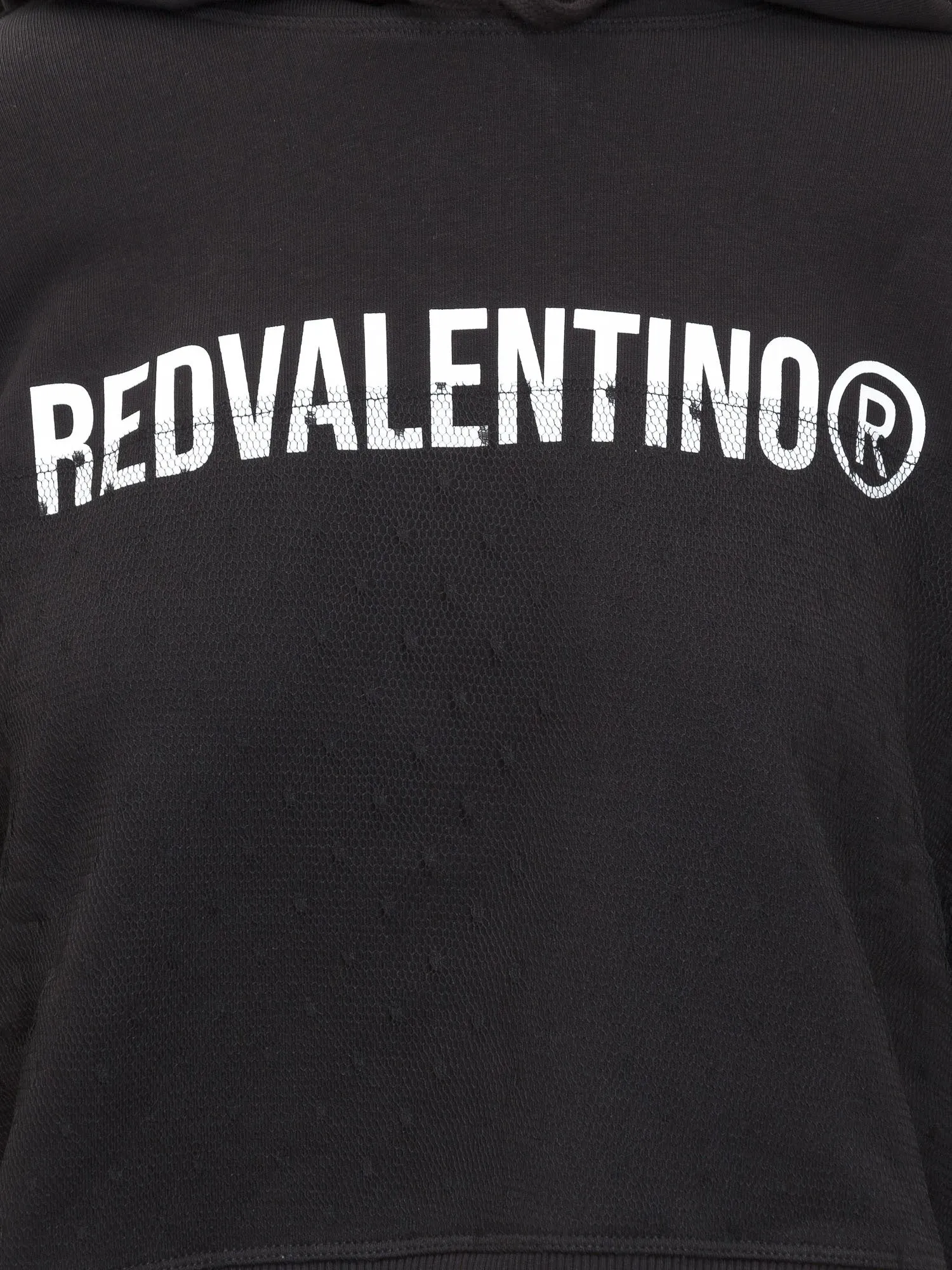 REDValentino Logo Print Tulle Hoodie
