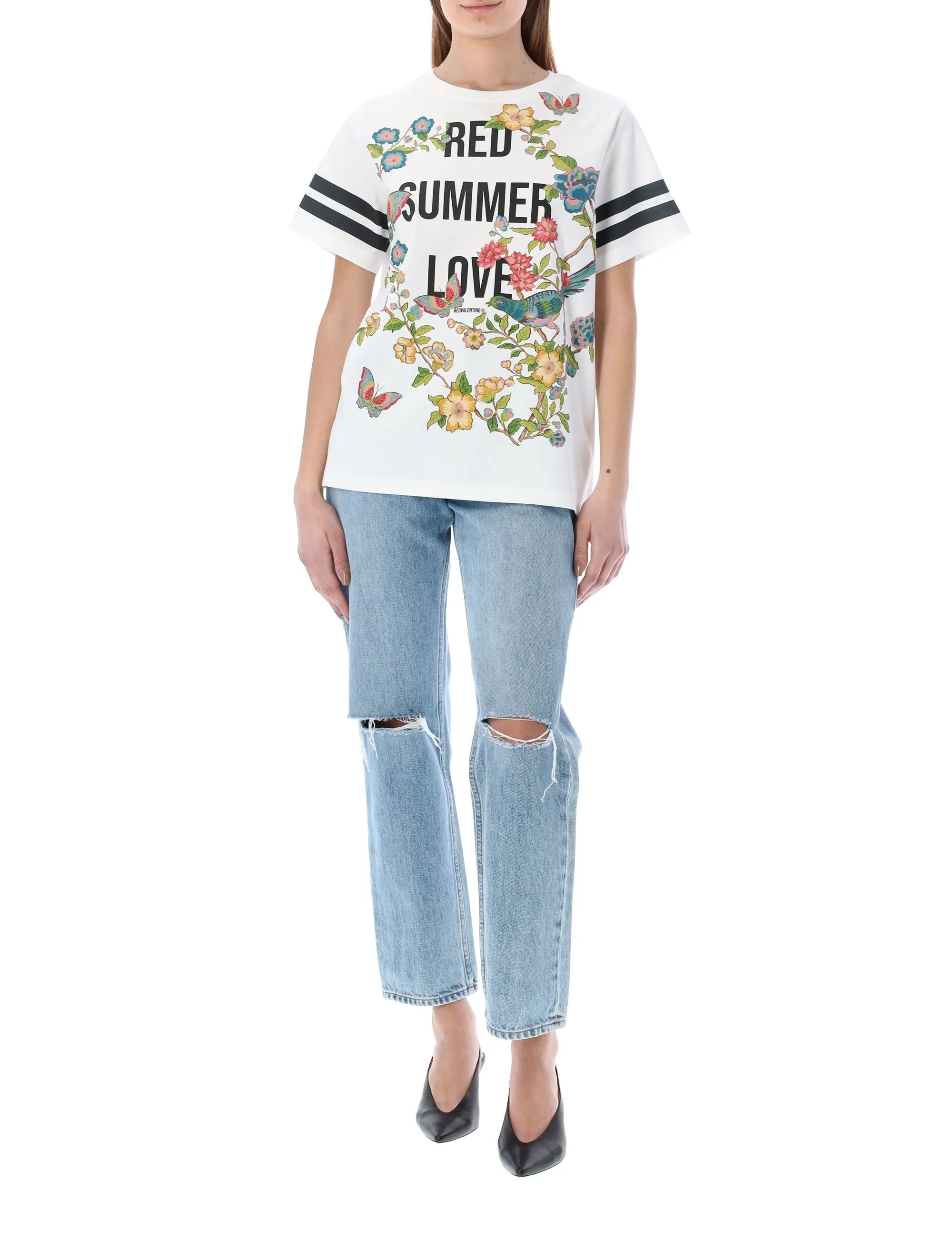 REDValentino Logo Printed Crewneck T-Shirt