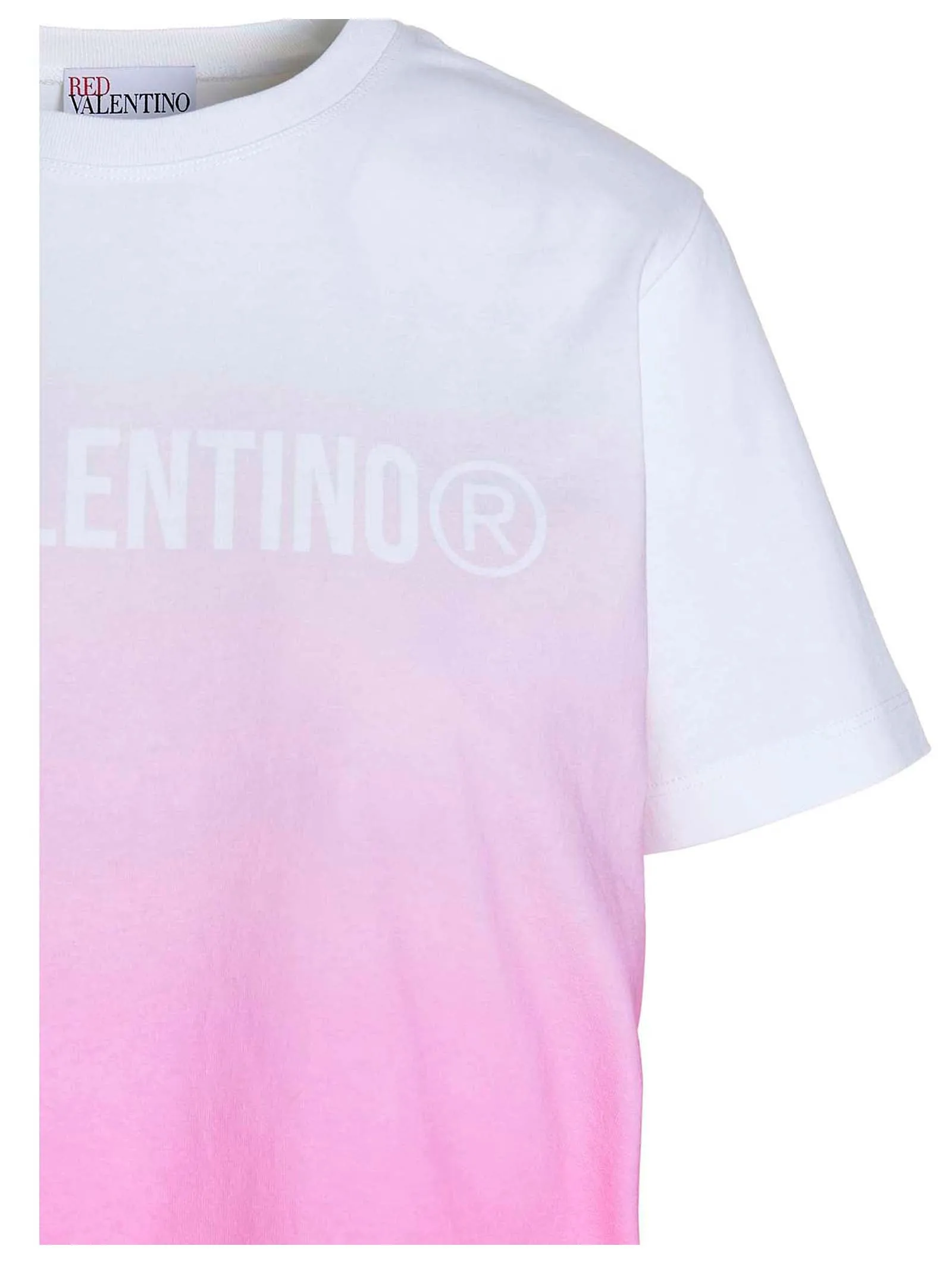 REDValentino Logo Printed Two-Tone Crewneck T-Shirt