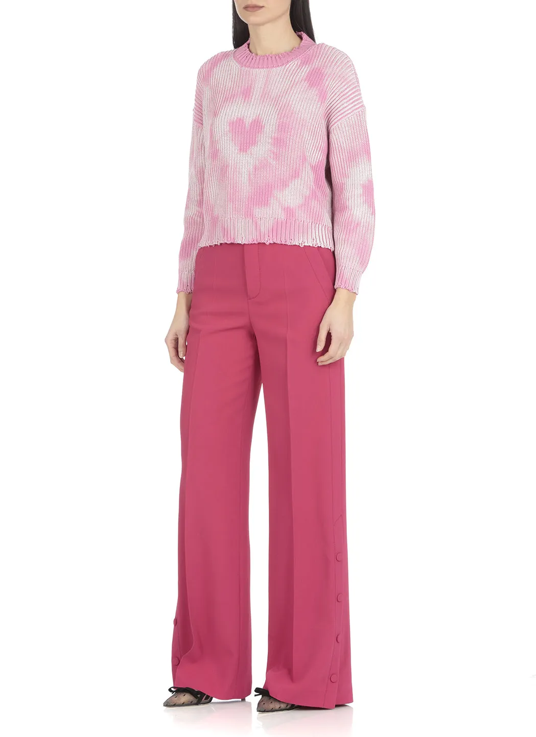 REDValentino Long-Sleeved Cropped Sweater
