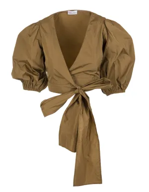 REDValentino Puff Sleeved Bow Detailed Top