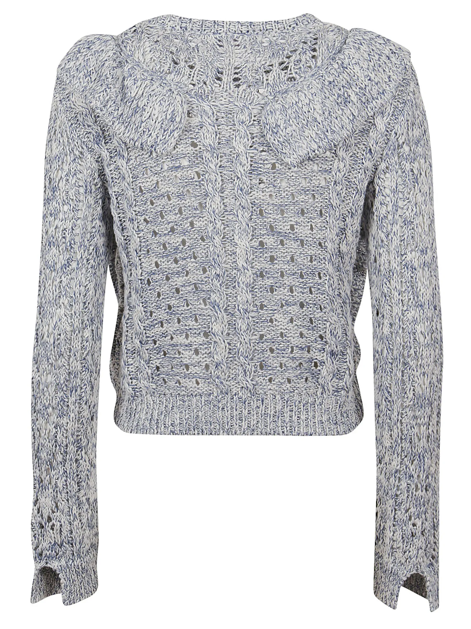 REDValentino Ruffled Long Sleeved Crewneck Sweater
