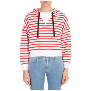 REDValentino Striped Logo Printed Hoodie