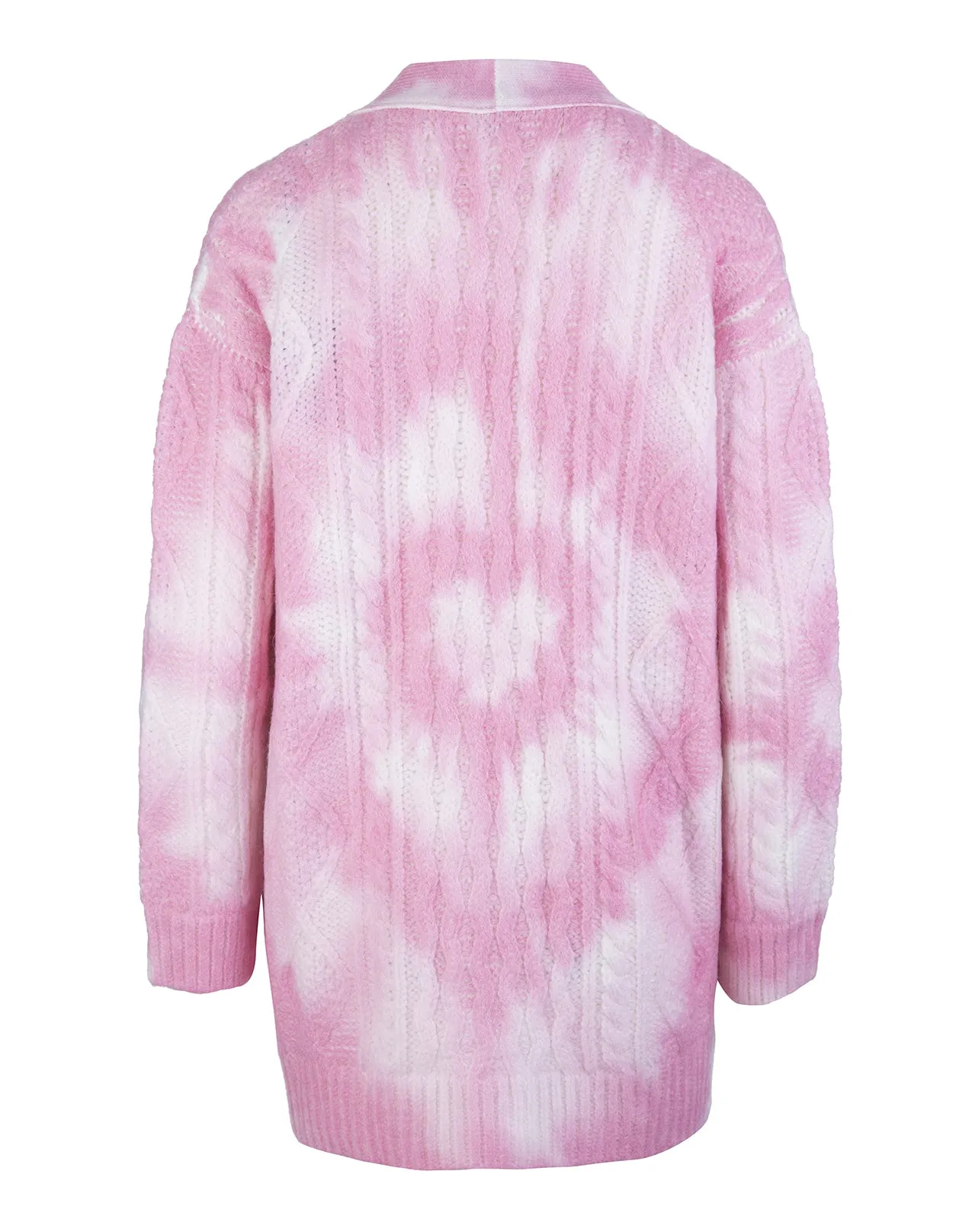 REDValentino Tie-Dye Buttoned Ribbed Knit Cardigan