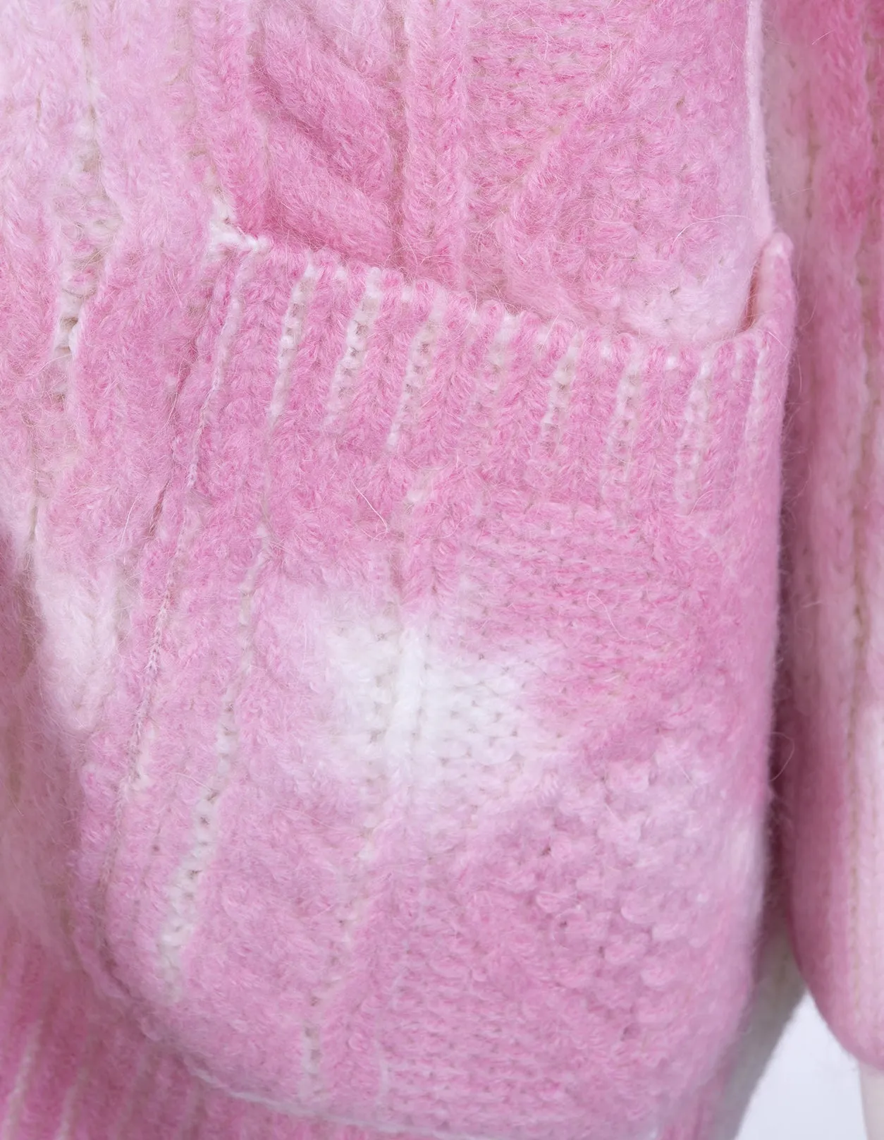 REDValentino Tie-Dye Buttoned Ribbed Knit Cardigan