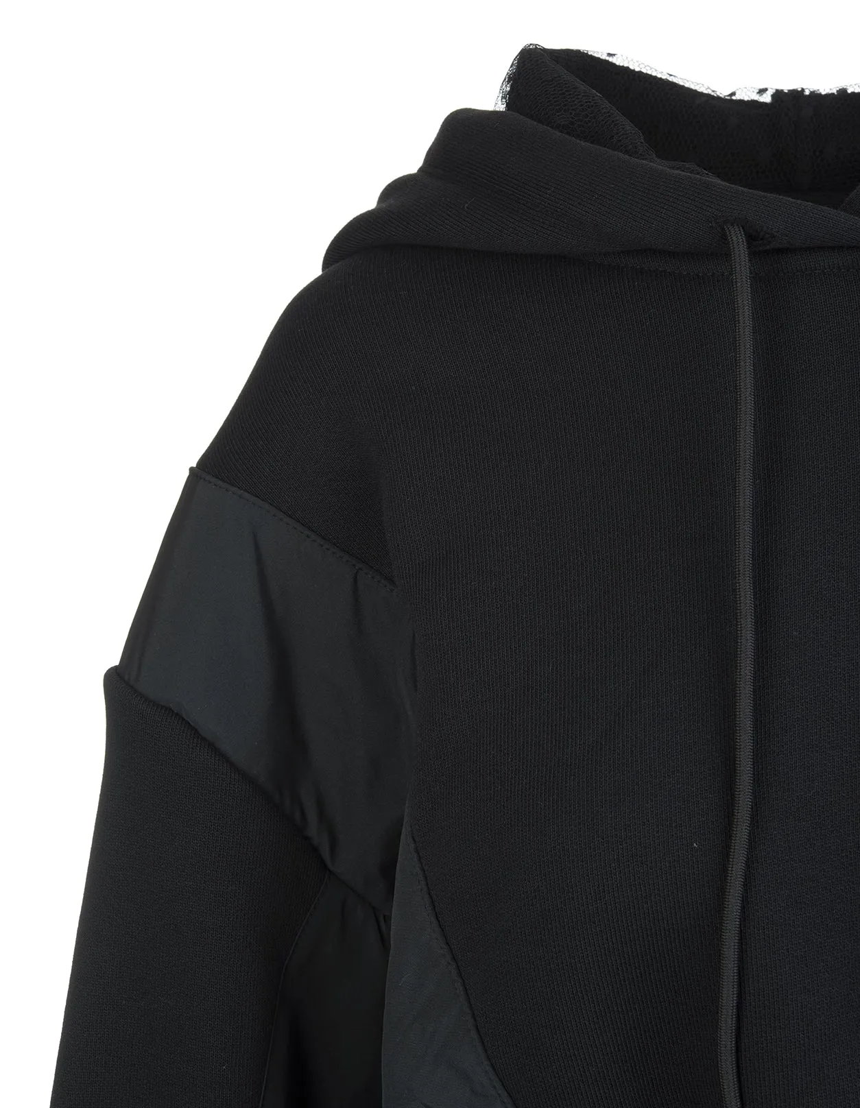 REDValentino Tulle-Detailed Drawstring Hoodie