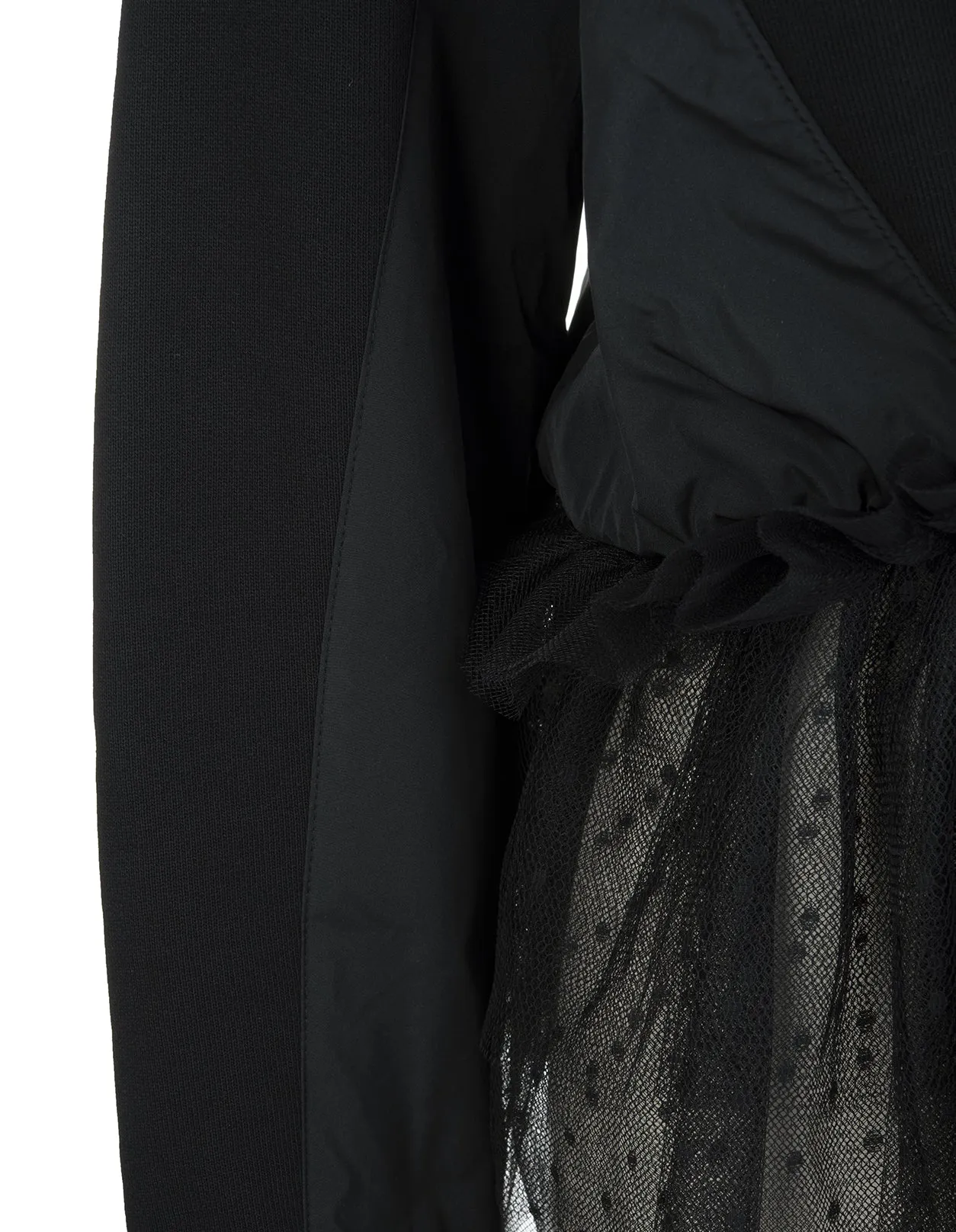 REDValentino Tulle-Detailed Drawstring Hoodie