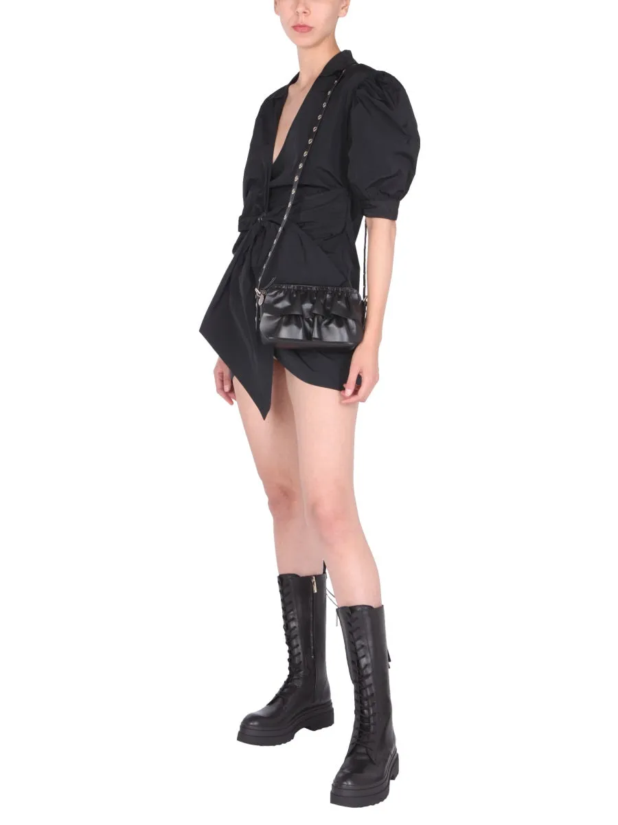 REDValentino V-Neck Wrap Mini Shirt Dress