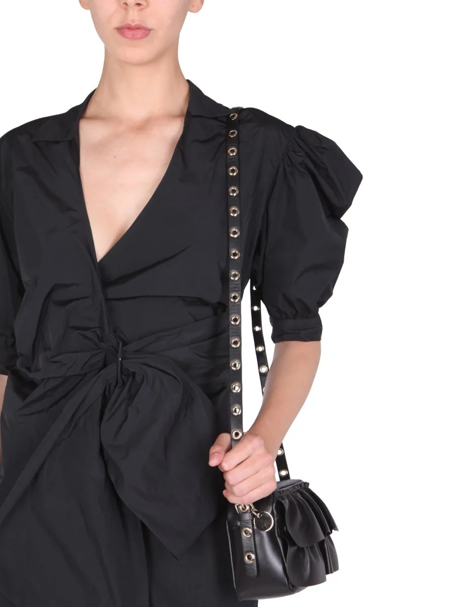 REDValentino V-Neck Wrap Mini Shirt Dress