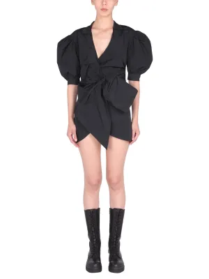 REDValentino V-Neck Wrap Mini Shirt Dress