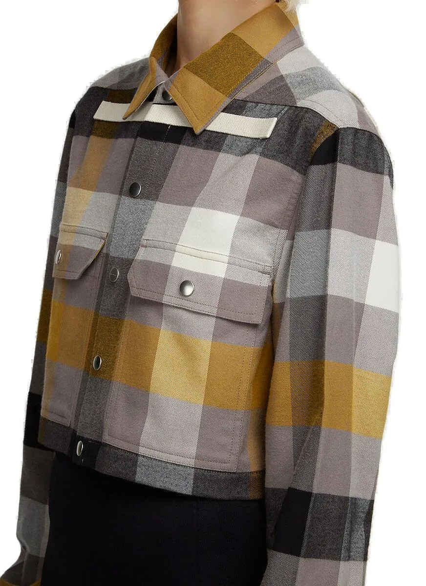 Rick Owens Check Pattern Cropped Shirt