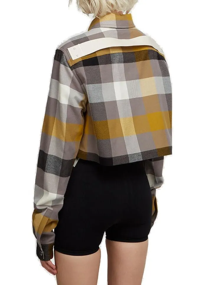 Rick Owens Check Pattern Cropped Shirt