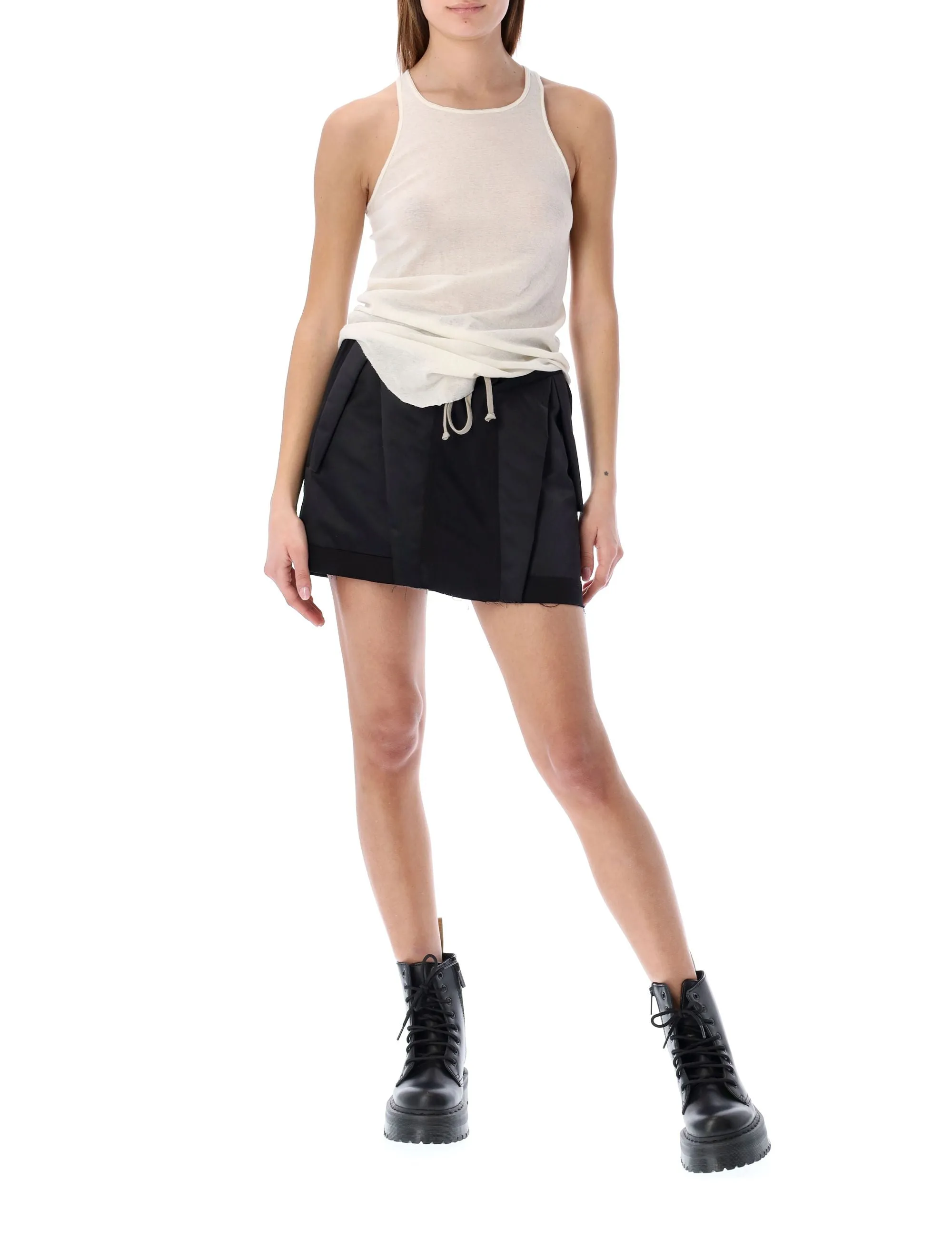 Rick Owens Fog Drawstring Mini Skirt