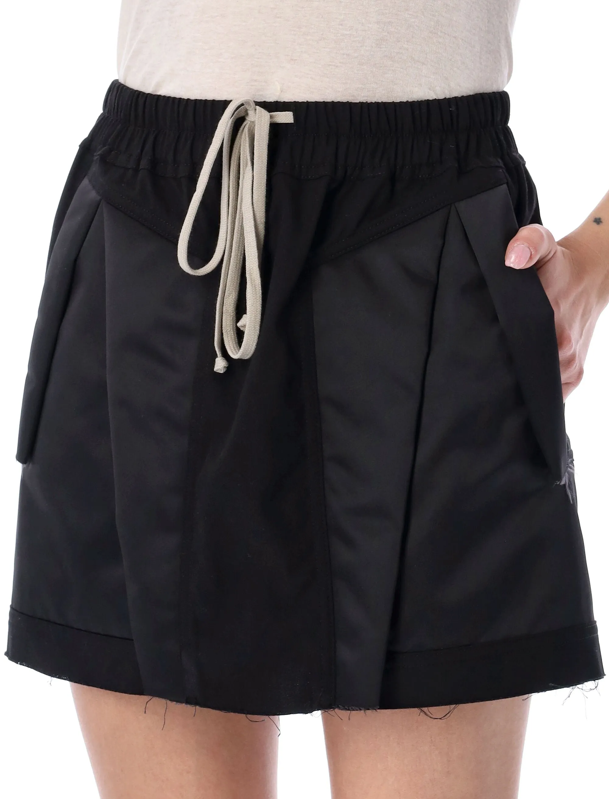 Rick Owens Fog Drawstring Mini Skirt