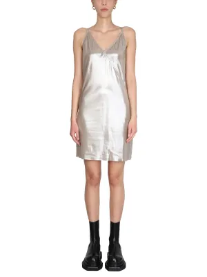 Rick Owens V-Neck High-Shine Sleeveless Dress
