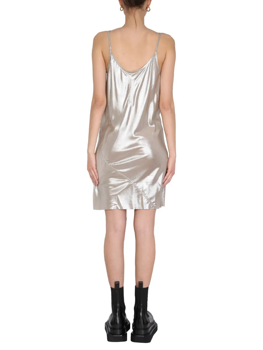 Rick Owens V-Neck High-Shine Sleeveless Dress