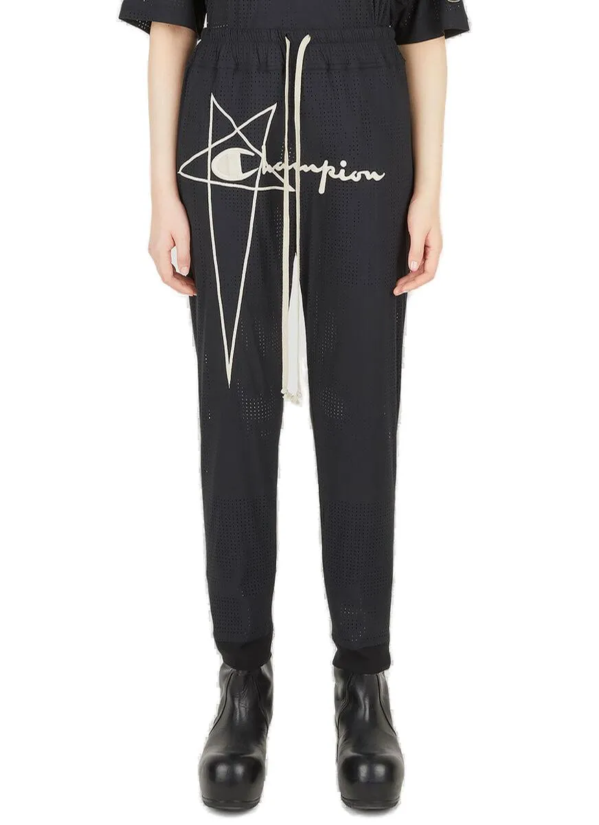 Rick Owens X Champion Logo Embroidered Track Pants