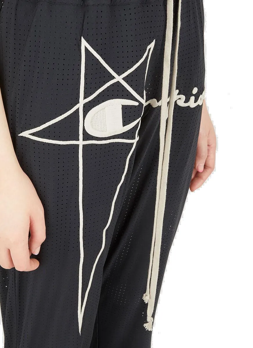 Rick Owens X Champion Logo Embroidered Track Pants