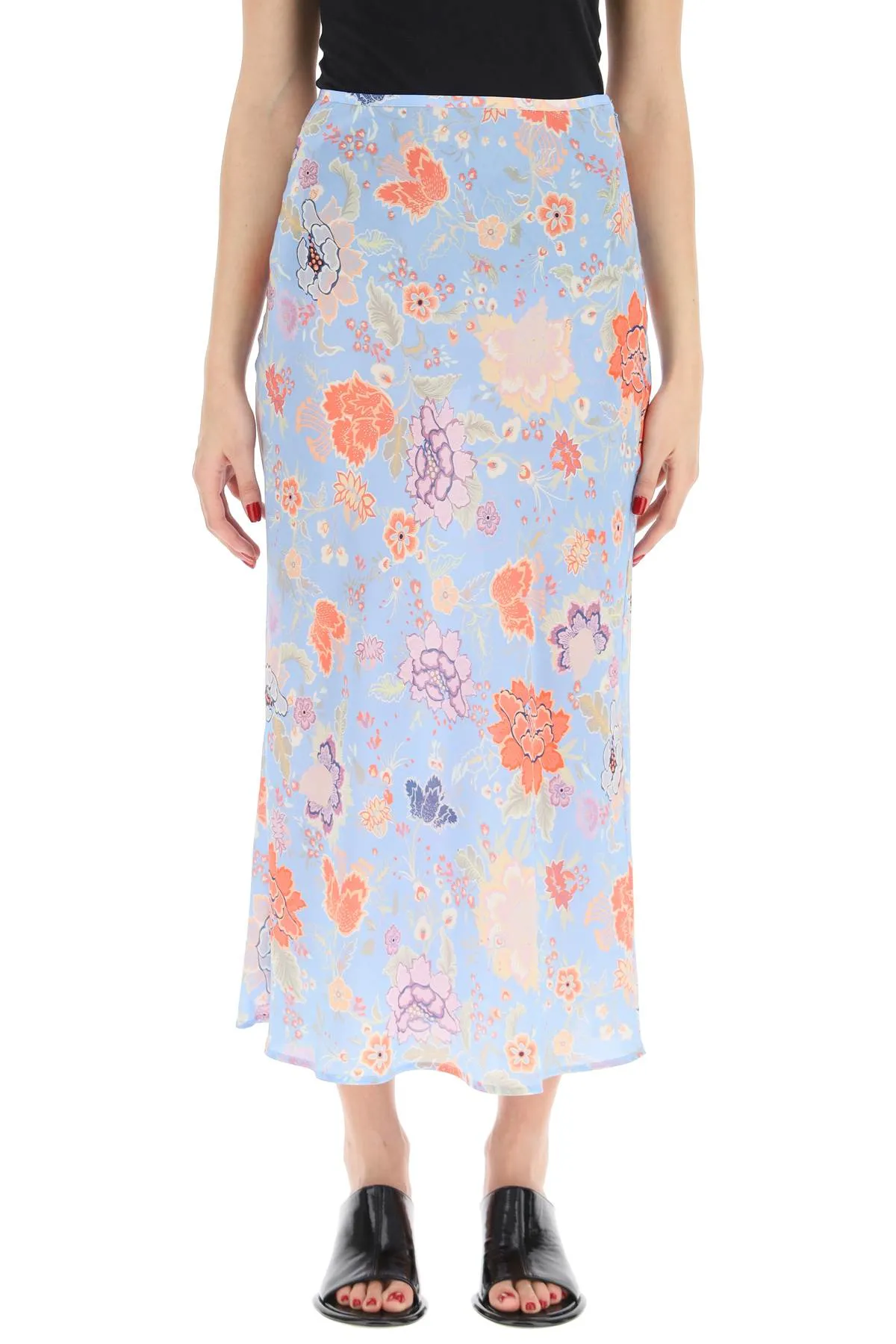 Rixo Kelly Floral Printed Midi Skirt