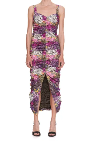 ROTATE Front Slit Printed Dorthe Dress