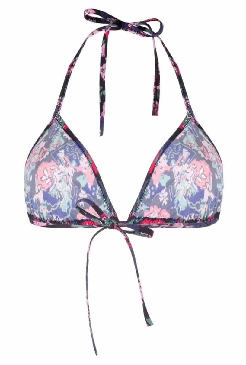 sabel Marant Floral Print Halterneck Bikini Top
