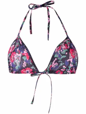 sabel Marant Floral Print Halterneck Bikini Top