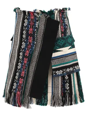 Sacai High-Rise Patchwork Mini Skirt