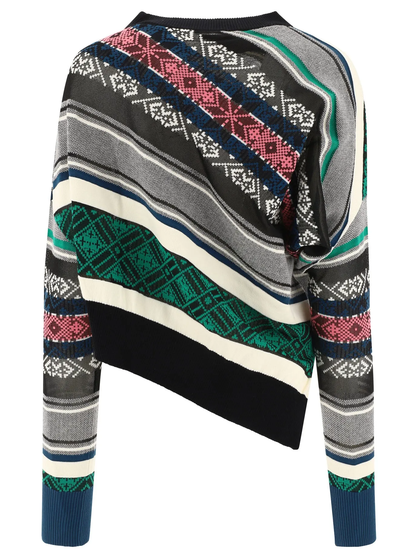 Sacai Jacquard Asymmetric Knit Jumper