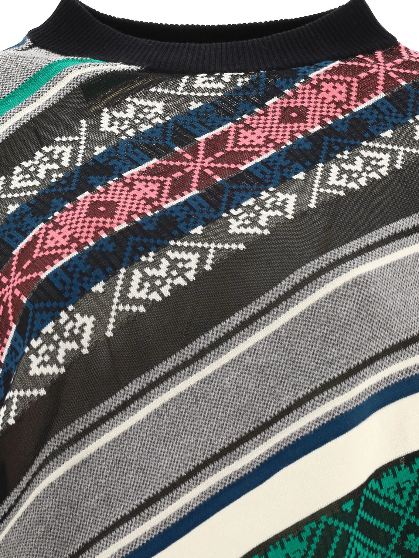 Sacai Jacquard Asymmetric Knit Jumper
