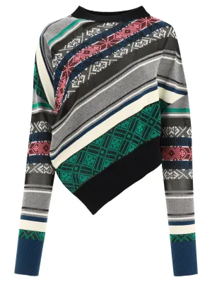 Sacai Jacquard Asymmetric Knit Jumper