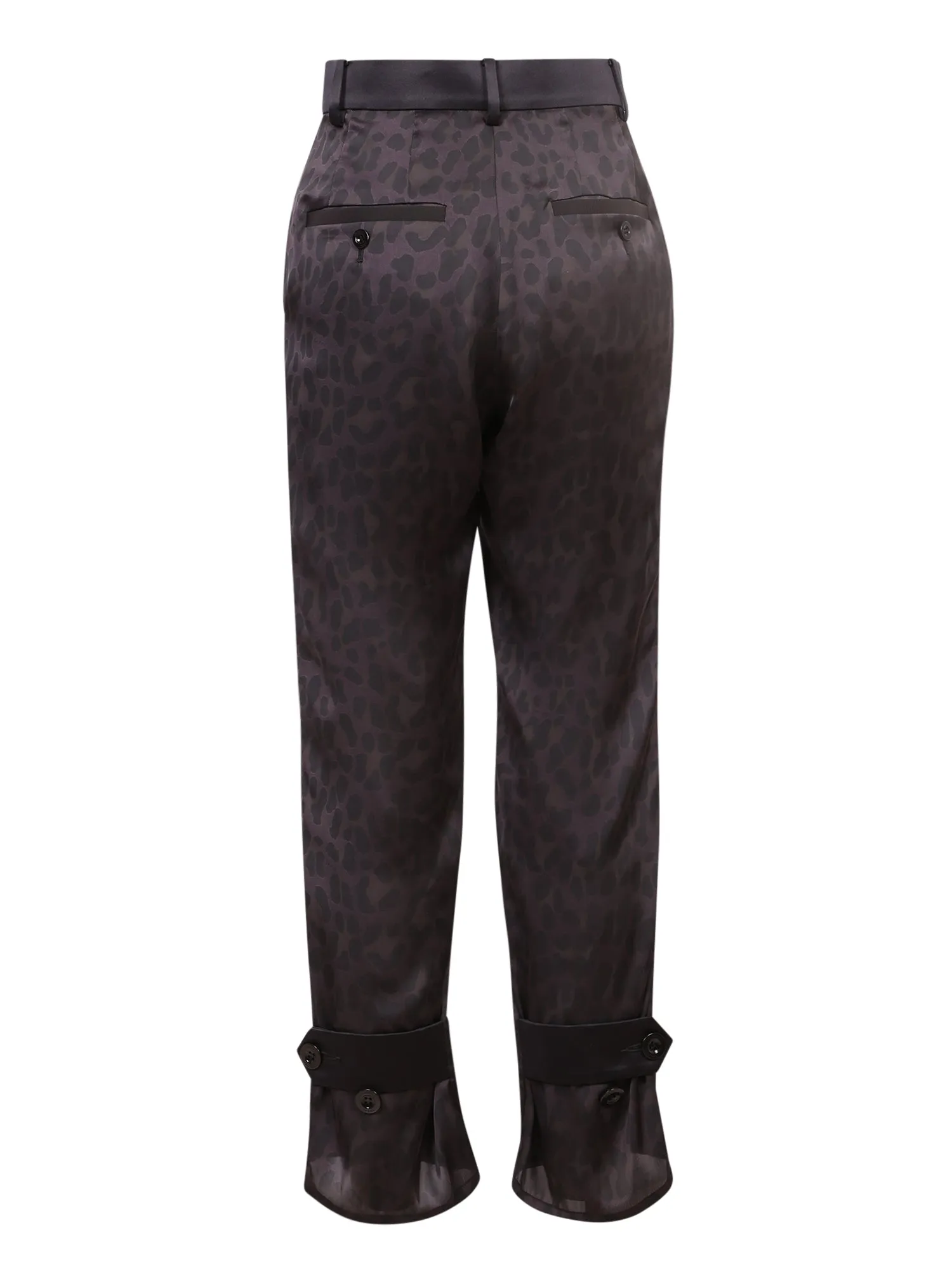 Sacai Leopard Printed Satin Pants