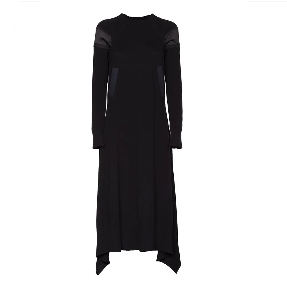 Sacai Panelled Knit Midi Dress