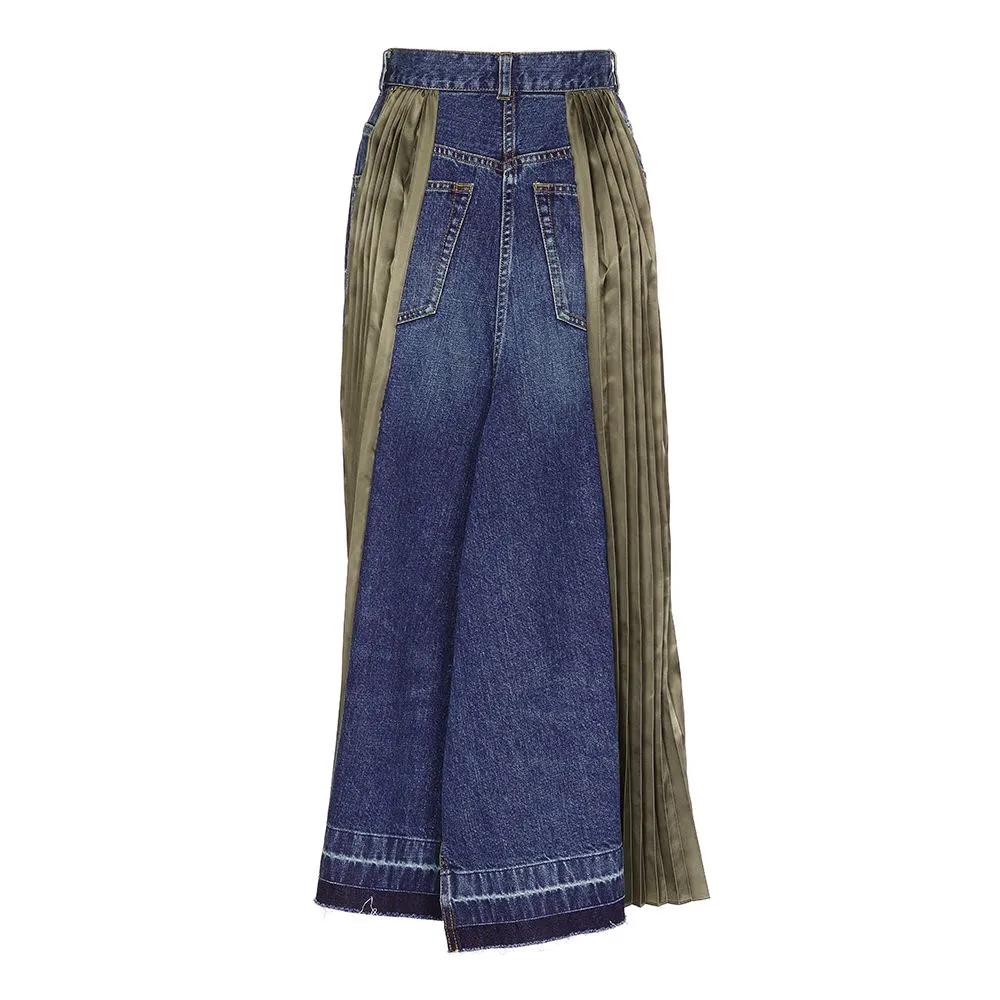 Sacai Panelled Pleat Detail Skirt