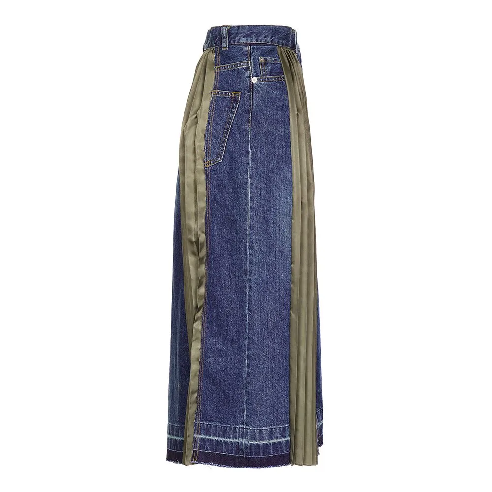 Sacai Panelled Pleat Detail Skirt