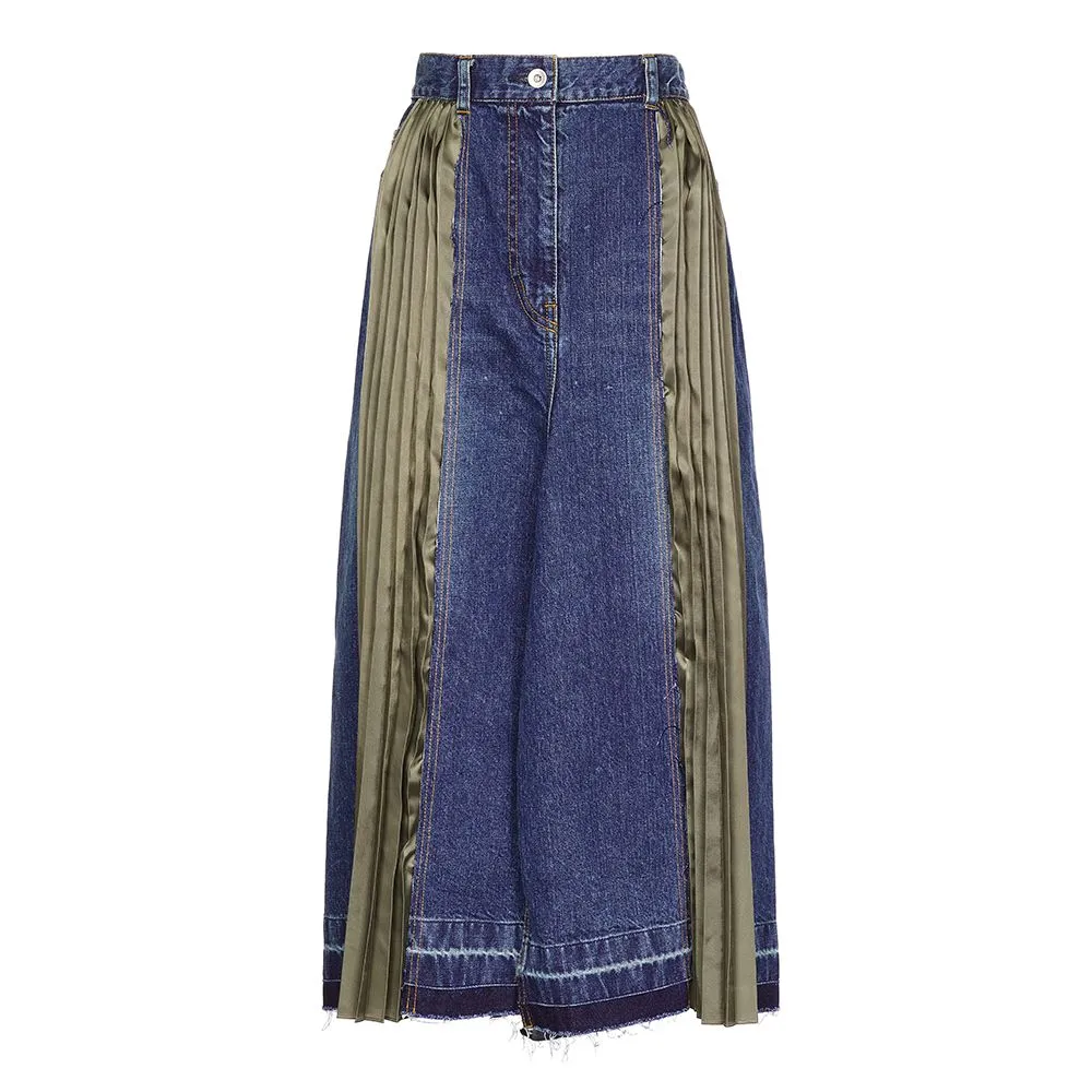 Sacai Panelled Pleat Detail Skirt