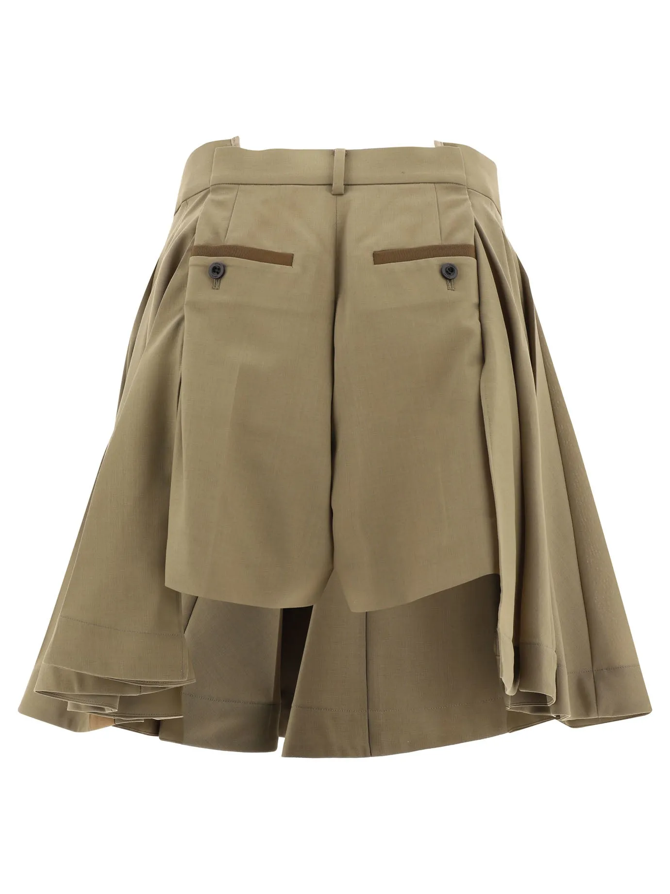 Sacai Pleat-Detailed Wrapped Skort