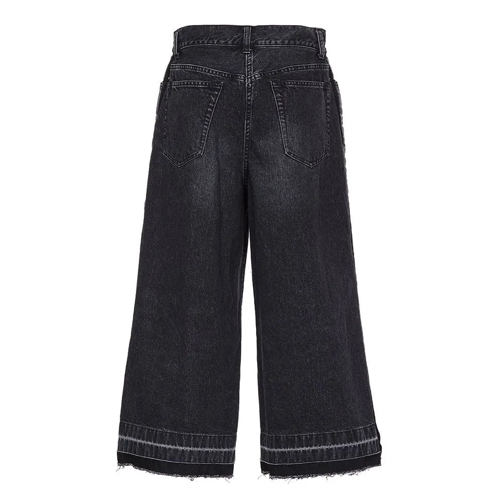 Sacai Wide Leg Cropped Jeans