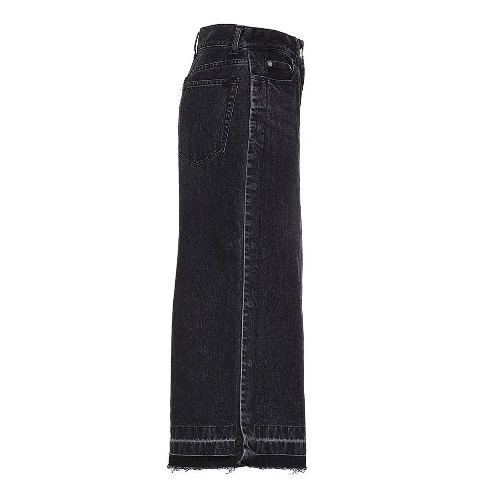 Sacai Wide Leg Cropped Jeans