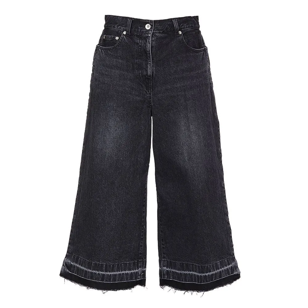 Sacai Wide Leg Cropped Jeans