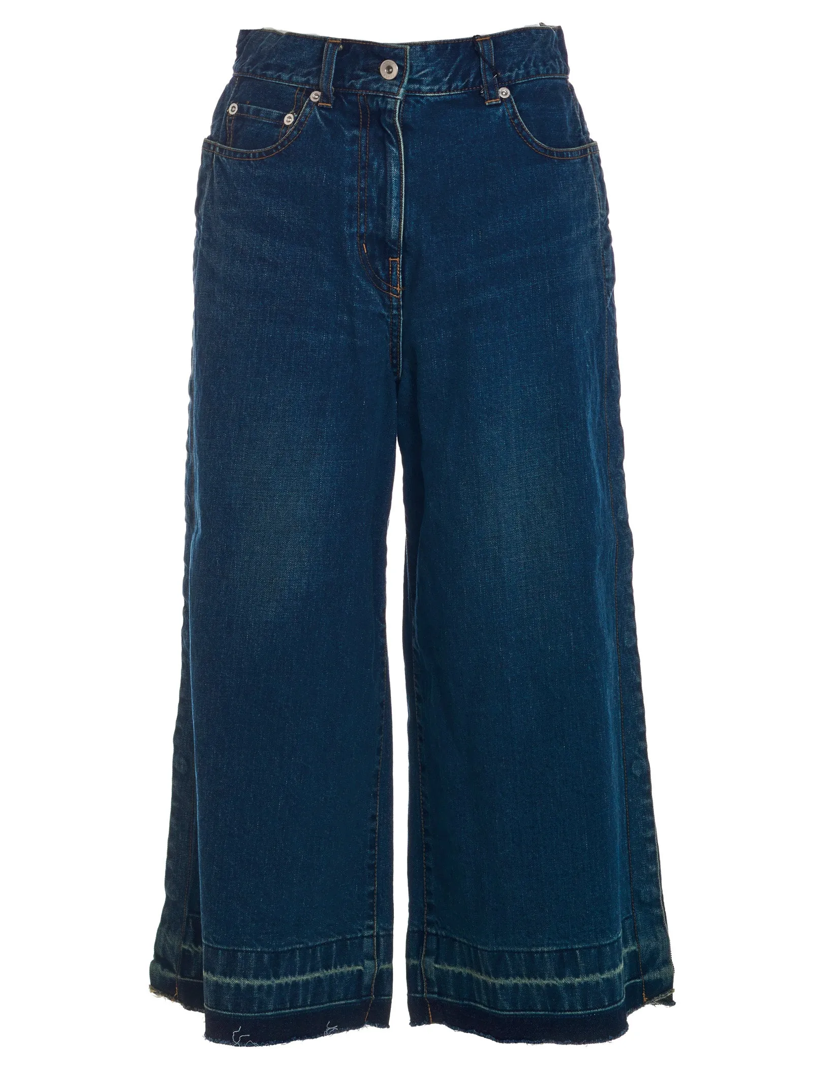 Sacai Wide Leg Cropped Jeans