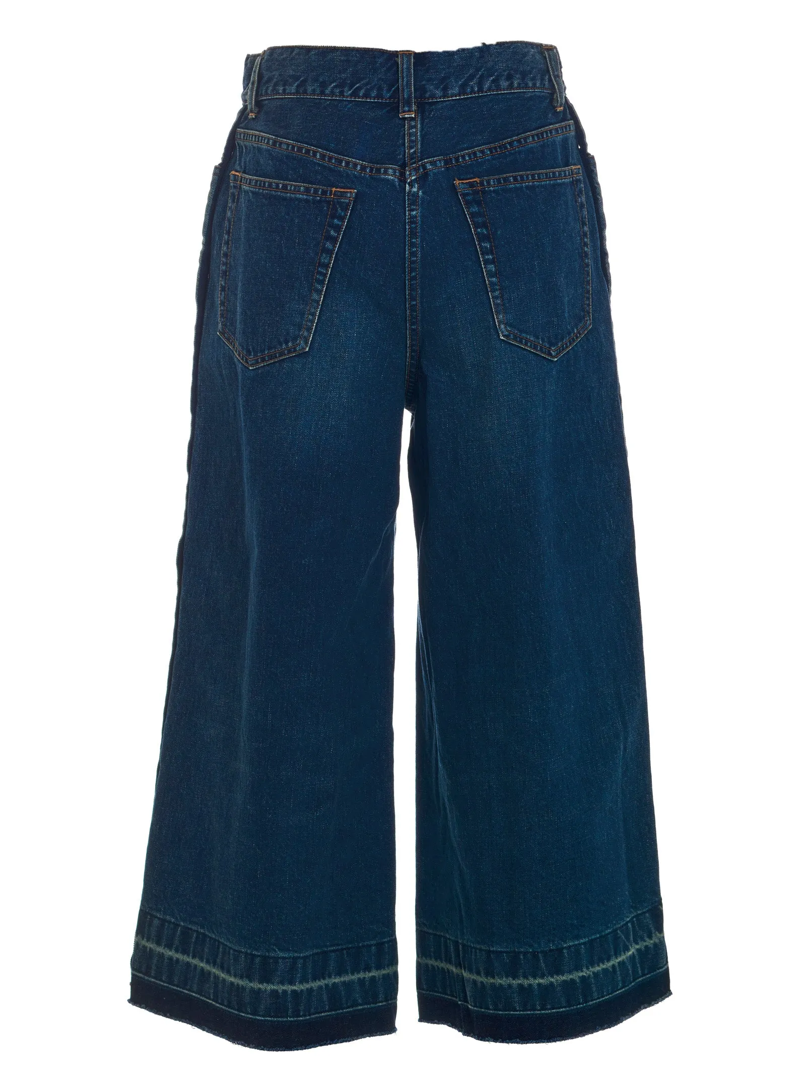 Sacai Wide Leg Cropped Jeans