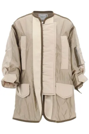 Sacai Zip Embellished Oversized Jacket